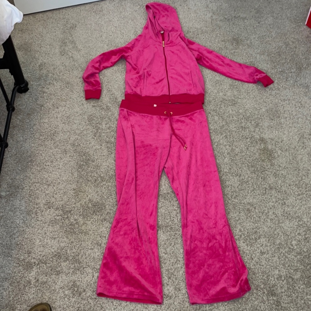Pink velour juicy suit